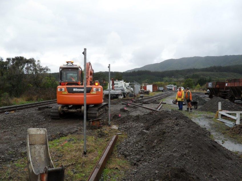 Early Saturday 20th work commenced with a break made in our fence and formation excavated to mainline. Photo: Glenn Fitzgerald