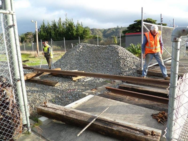 On 6 July rail was installed into the crossing, with temporary short rails swapped out. Photo:Glenn Fitzgerald.