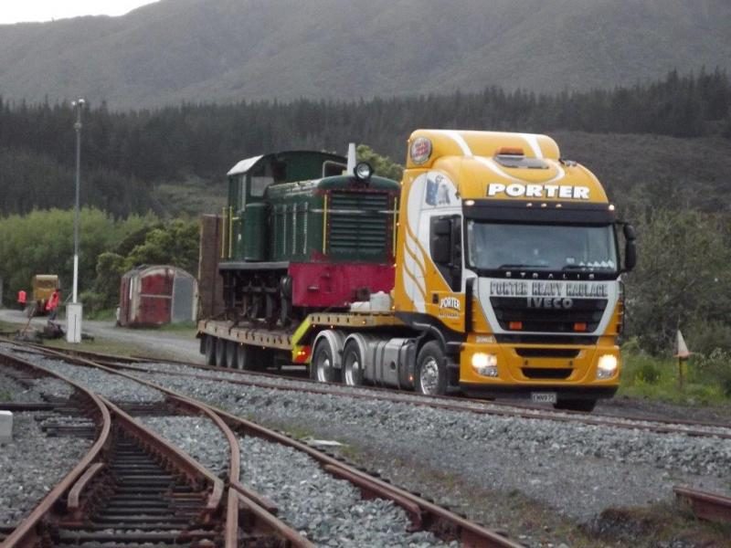 ORB-1 arrives at Maymorn on the Porter Heavy Haulage low loader, Tuesday 21st October