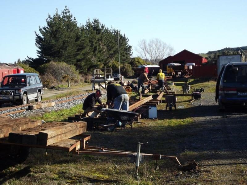 Overview of work - rail drilling and crowing in progress