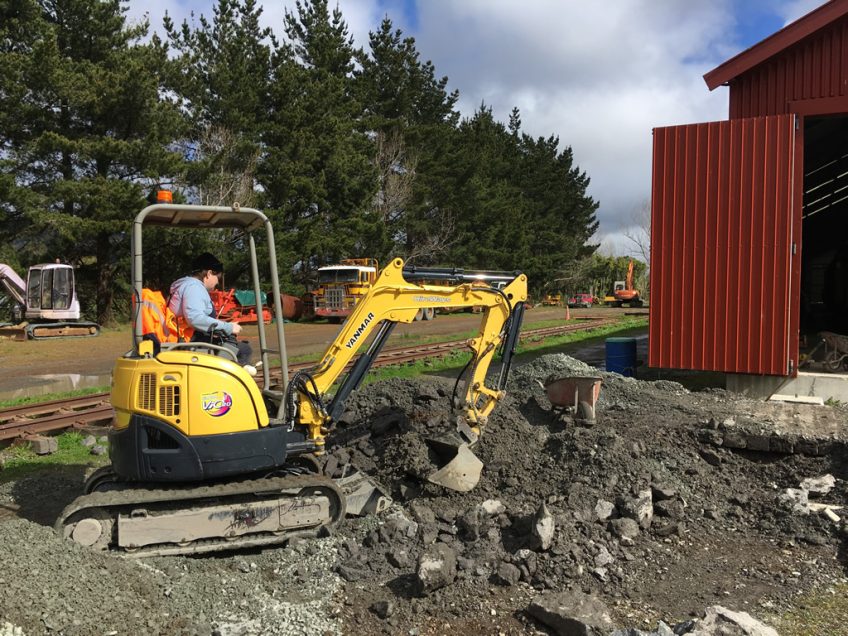 Sorting hard fill with excavator 